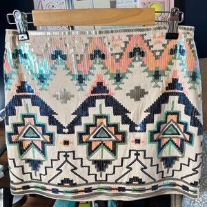 Sequin mini express skirt with western vibe